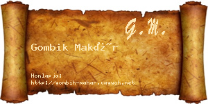 Gombik Makár névjegykártya